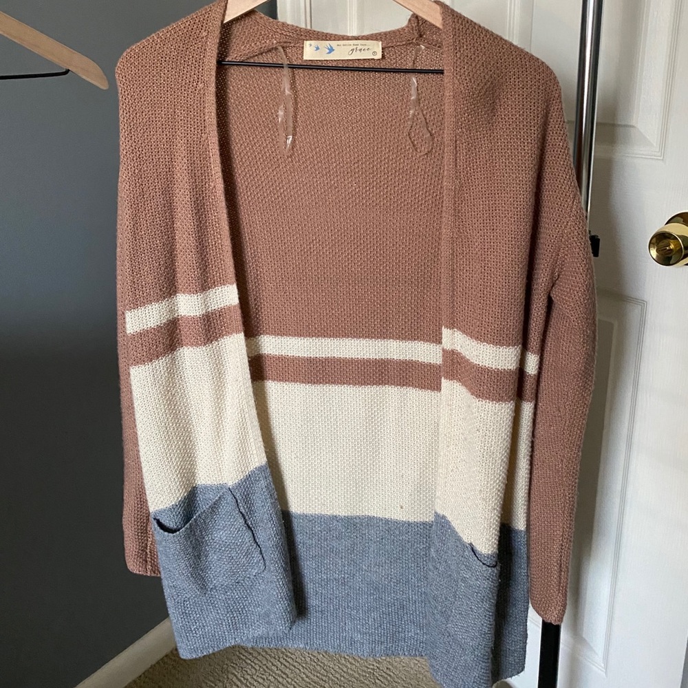 color block cardigan